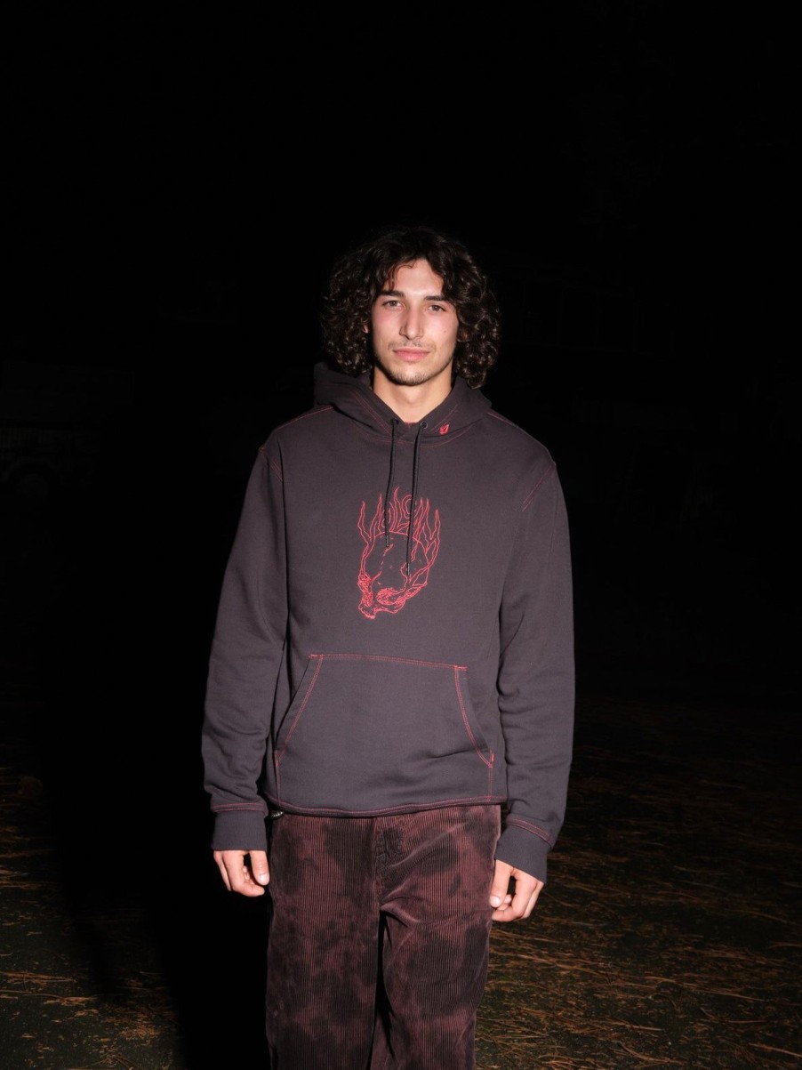 Homme Volcom Sweats | Sweat A Capuche Burnher Black