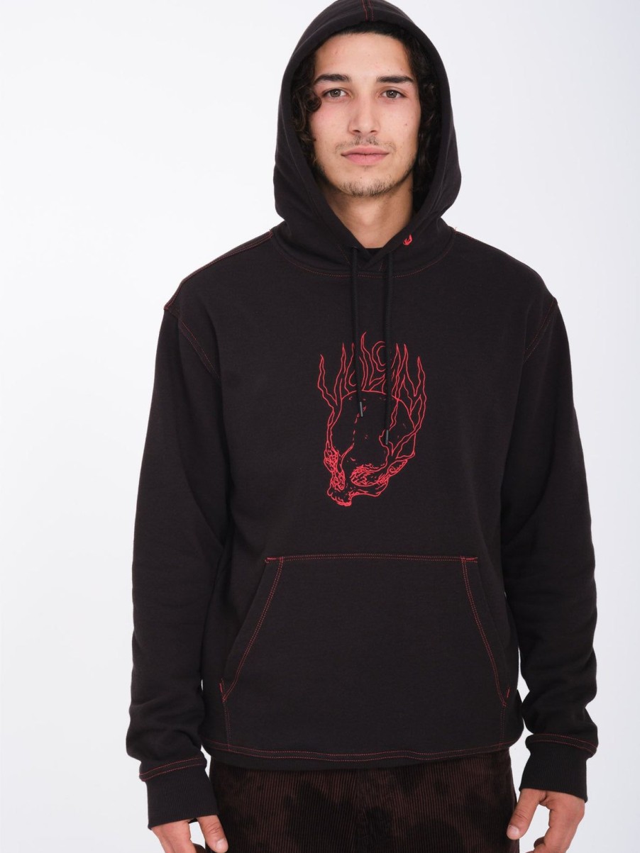 Homme Volcom Sweats | Sweat A Capuche Burnher Black