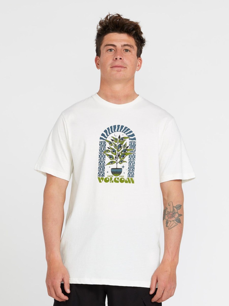 Homme Volcom T-Shirts & Polos | T-Shirt Delight Farm To Yarn" Off White