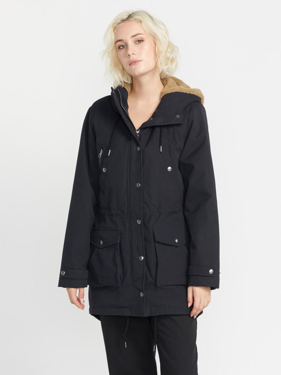 Femme Volcom Vestes | Parka Walk On By 5K Black