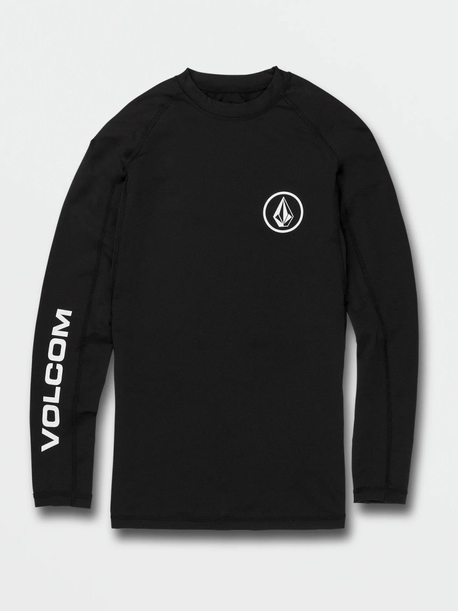 Homme Volcom Combinaisons & Tops De Surf | Rashguard Lido Solid Black