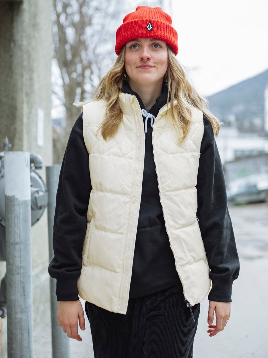 Femme Volcom Vestes De Snow | Doudoune Sans Manches Stone Castine Moonbeam