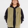 Homme Volcom Vestes & Manteaux | Veste Sans Manche Sherpa Archstone Thyme Green