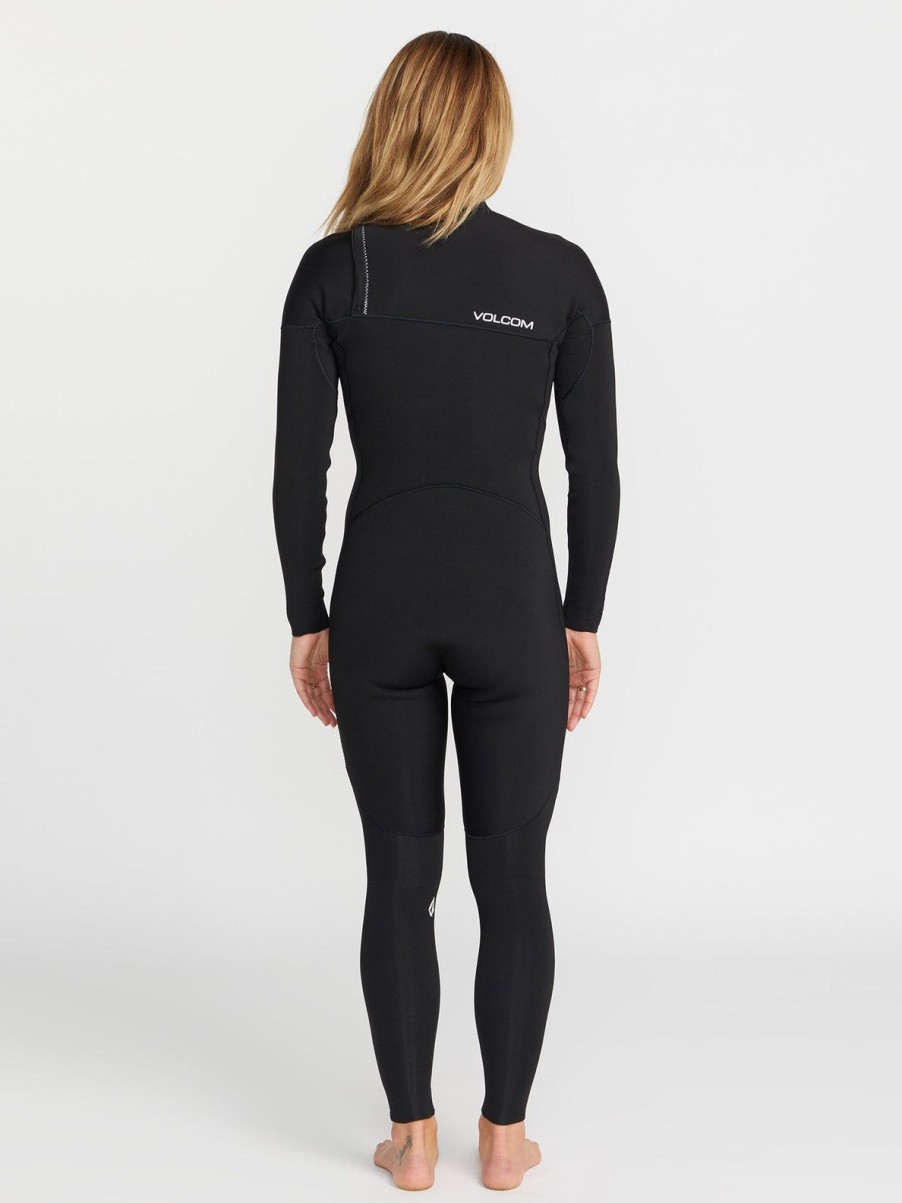 Femme Volcom Combinaisons Et Tops De Surf | Combinaison De Surf 4/3 Mm Zippee Poitrine Black