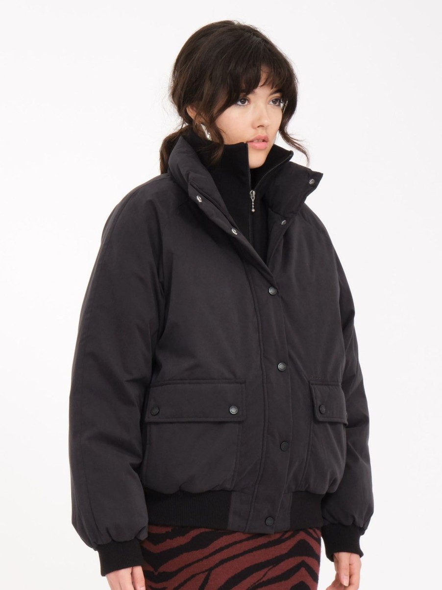 Femme Volcom Vestes | Blouson Sleepi Puff Black