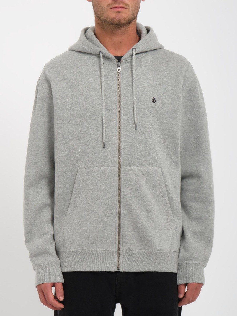 Homme Volcom Sweats | Sweat A Capuche Zippe Single Stone Heather Grey