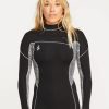 Femme Volcom Combinaisons Et Tops De Surf | Combinaison 2 Mm A Manches Longues Avec Zip Poitrine Black