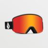 Homme Volcom Masques De Snow | Masque De Snow Garden Matte Black (+ Ecran Bonus Yellow Chrome) Red Chrome