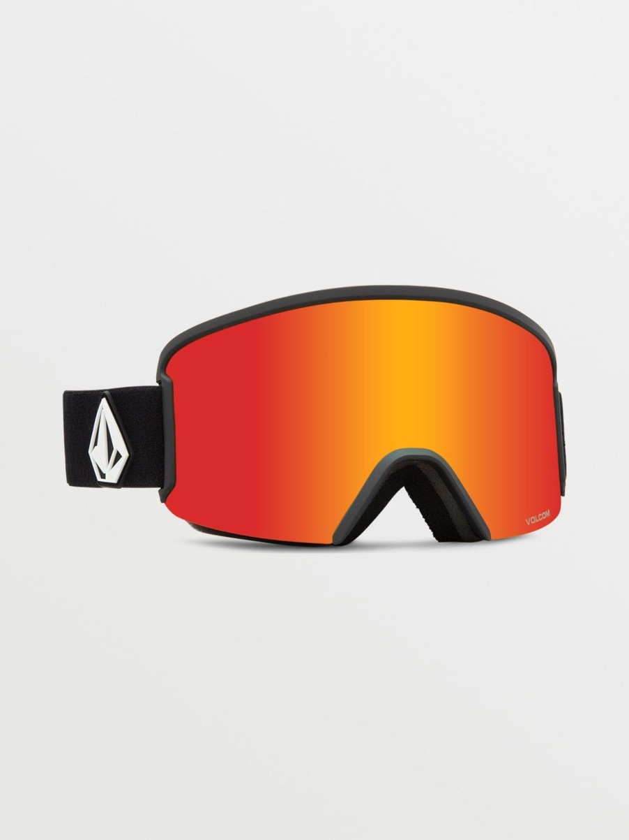 Homme Volcom Masques De Snow | Masque De Snow Garden Matte Black (+ Ecran Bonus Yellow Chrome) Red Chrome