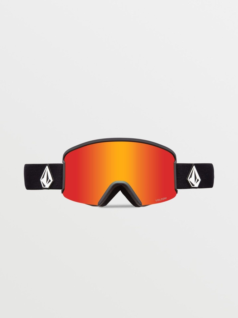 Homme Volcom Masques De Snow | Masque De Snow Garden Matte Black (+ Ecran Bonus Yellow Chrome) Red Chrome