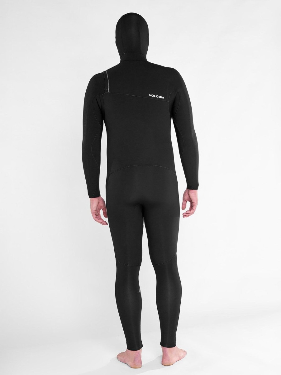 Homme Volcom Combinaisons & Tops De Surf | Combinaison De Surf Modulator A Capuche 5/4/3 Mm Zippee Poitrine Black