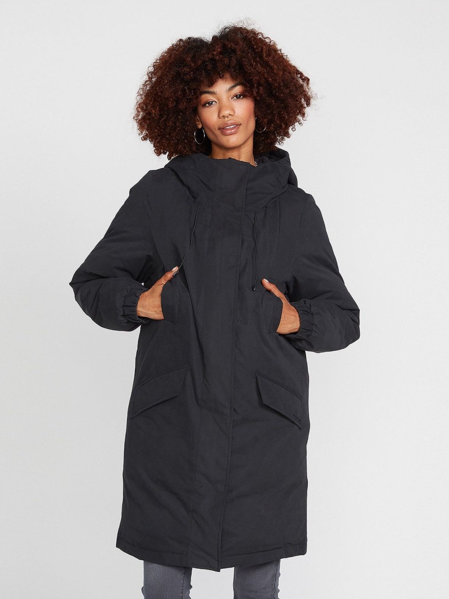 Femme Volcom Vestes | Parka Sleepi Puff Black