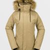 Femme Volcom Vestes De Snow | Veste Fawn Insulated Dark Khaki