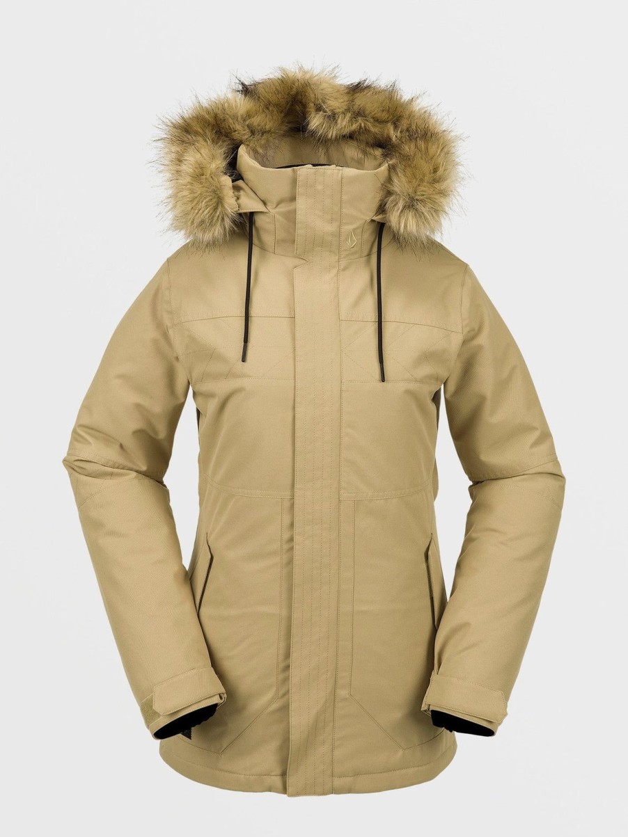 Femme Volcom Vestes De Snow | Veste Fawn Insulated Dark Khaki