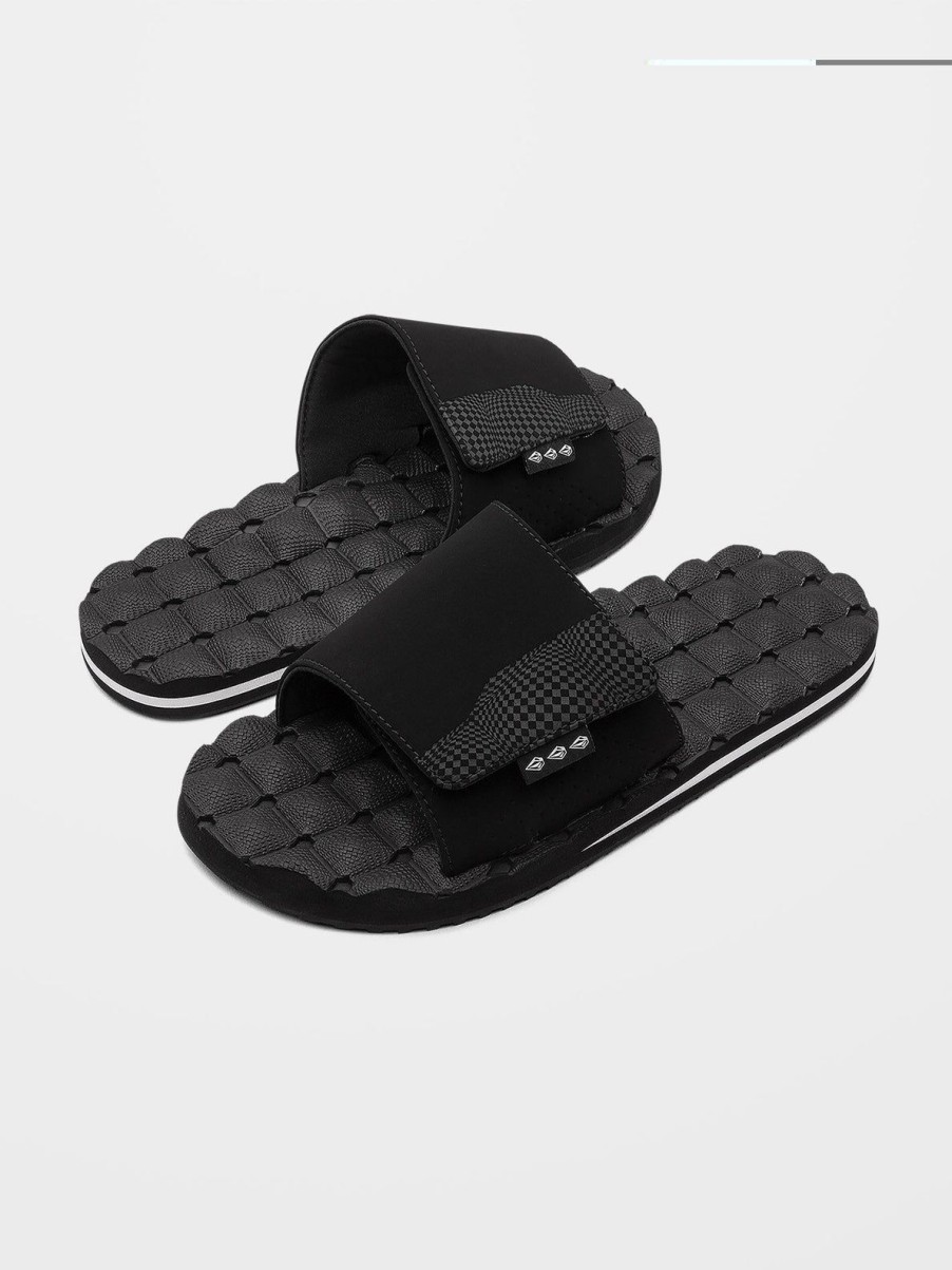 Homme Volcom | Sandales Slide Recliner Black White