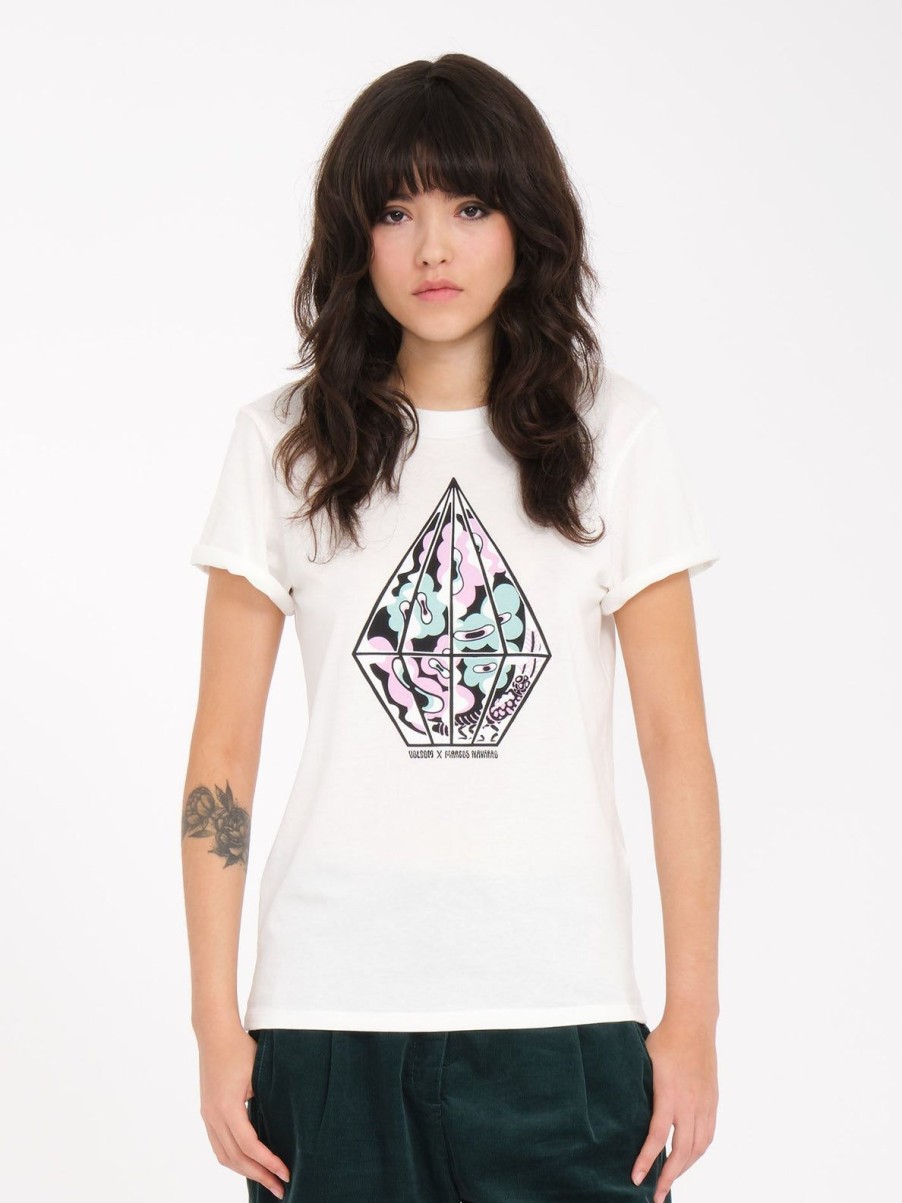 Femme Volcom T-Shirts & Debardeurs | T-Shirt Radical Daze Star White