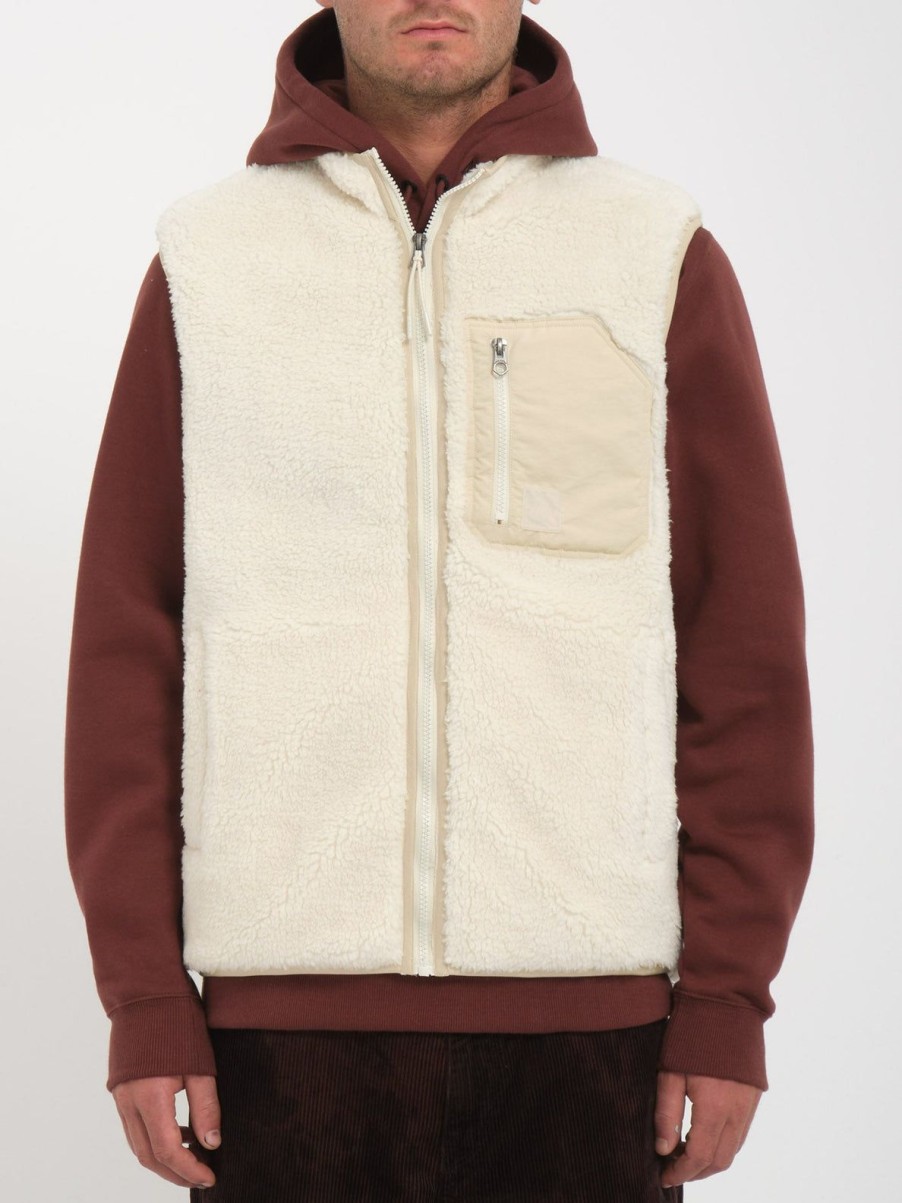 Homme Volcom Vestes & Manteaux | Veste Muzzer Fuzzar Dirty White