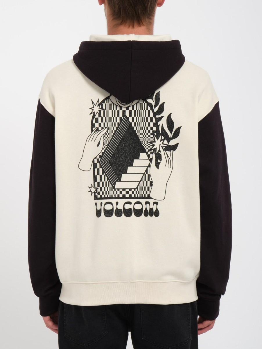 Homme Volcom Sweats | Sweat A Capuche Zippe Watanite Dirty White