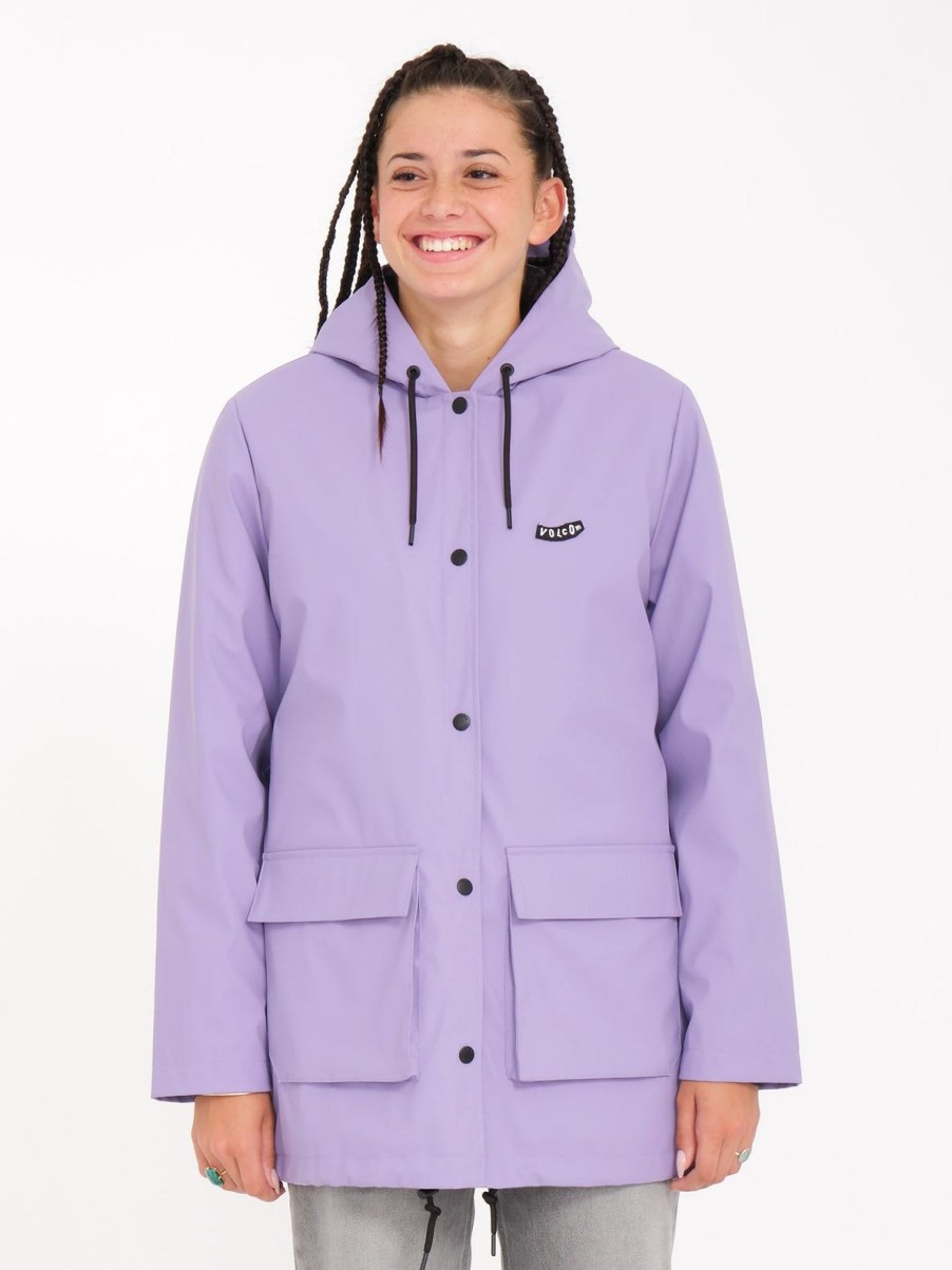 Femme Volcom Vestes | Manteau Rainsity Paisley Purple