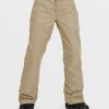 Garcons Volcom Pantalons De Snow | Pantalon Freakin Chino Youth Insulated (Enfant) Dark Khaki