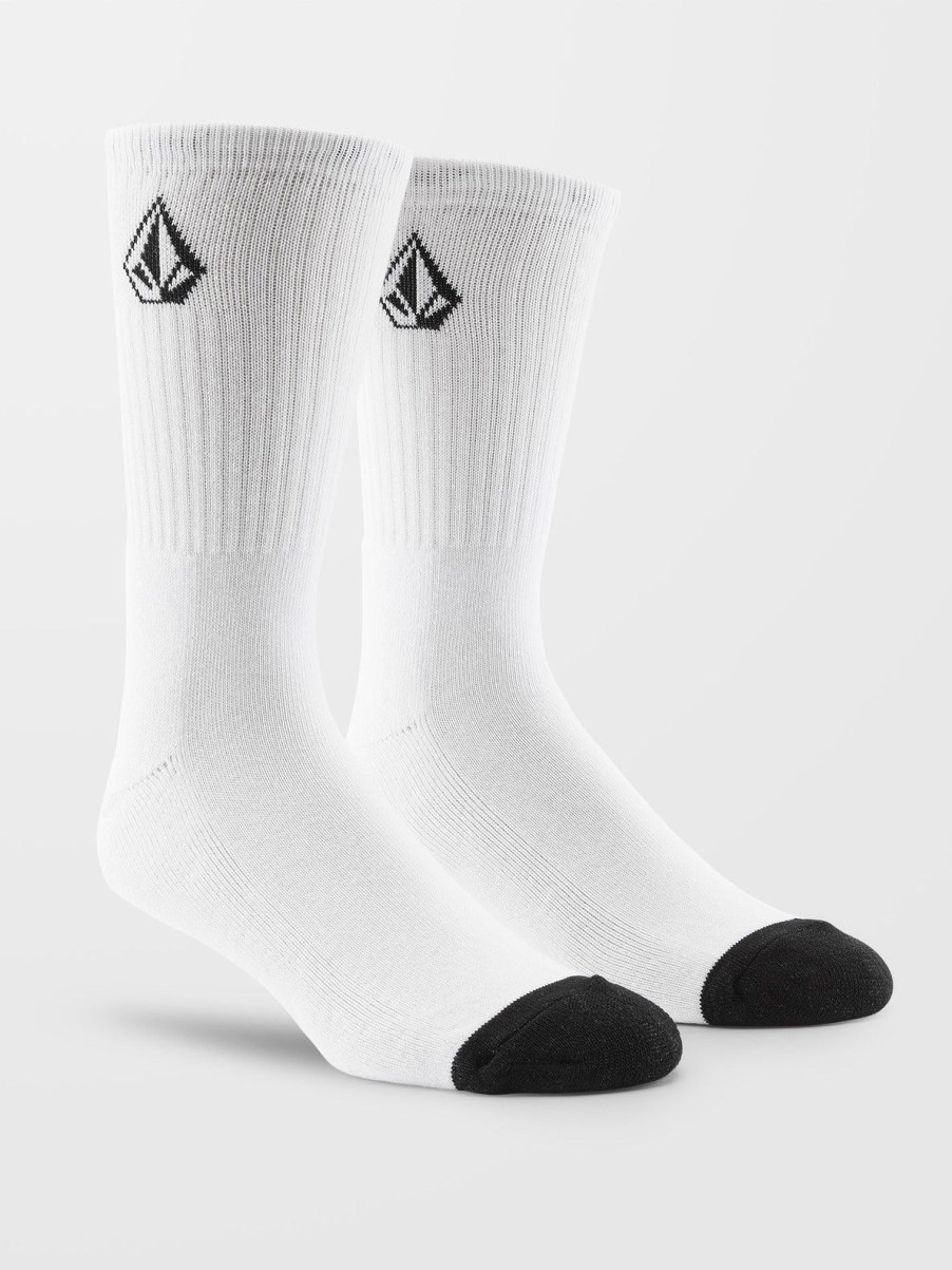 Homme Volcom Chaussettes | Chaussettes Full Stone (3 Paires) White