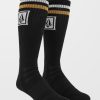 Homme Volcom Chaussettes | Chaussettes Ramp Stone Skate Black