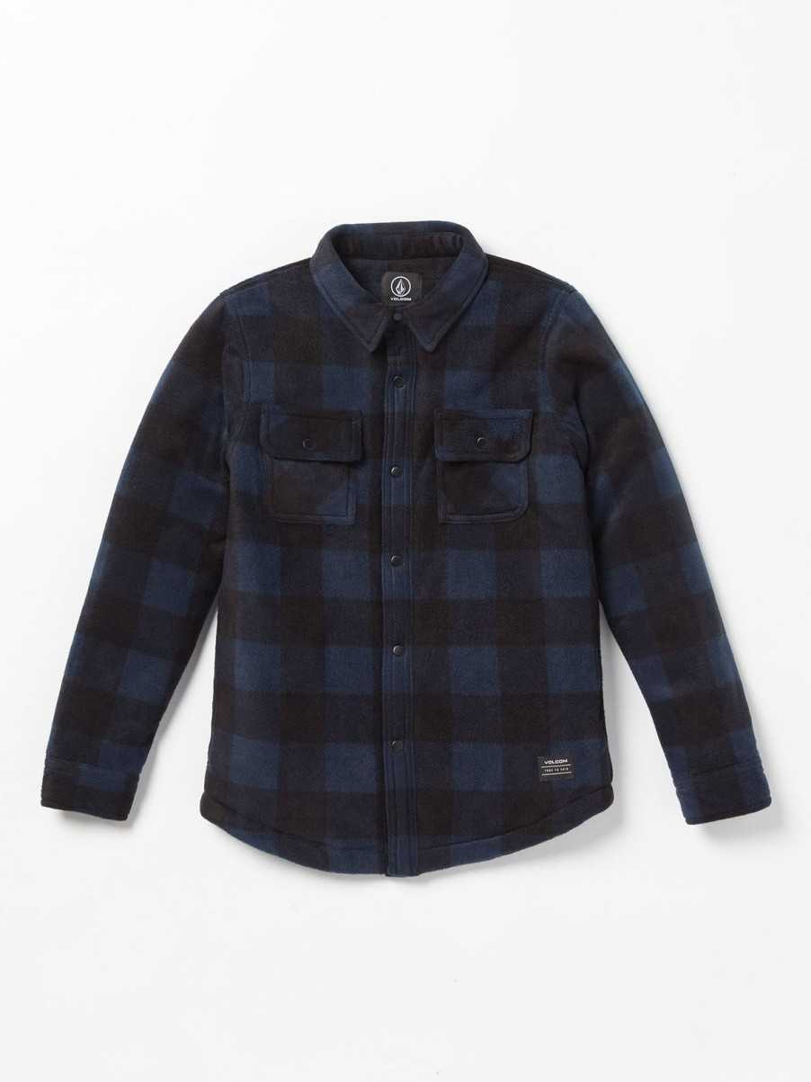 Garcons Volcom Vestes & Manteaux | Surchemise Bowered Fleece (Enfant) Navy