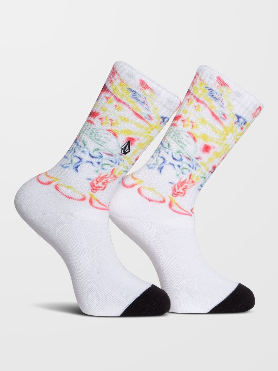 Homme Volcom Chaussettes | Chaussettes Sam Ryser White